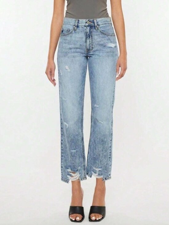 KanCan Denim - KanCan Trevie Ultra High Rise Straight Leg Distressed Jeans Size 3/25